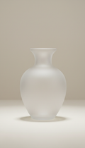 Frosted Glass Vase with Tapered Neck