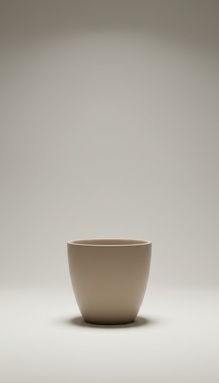 Taupe Ceramic Planter with Matte Finish